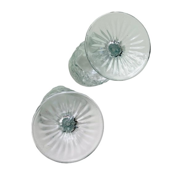 2 Libbey Glass Co Hobstar Water Goblets Vintage 7.25” x 3.5” - Picture 6 of 7